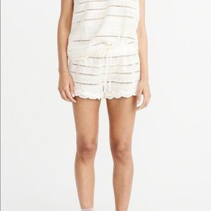 Abercrombie & Fitch Cream Lace Pajama Shorts